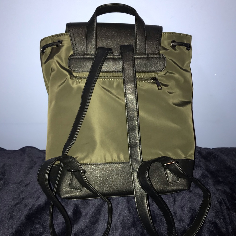 Olive Green Drawstring Backpack - Picture 2 of 5